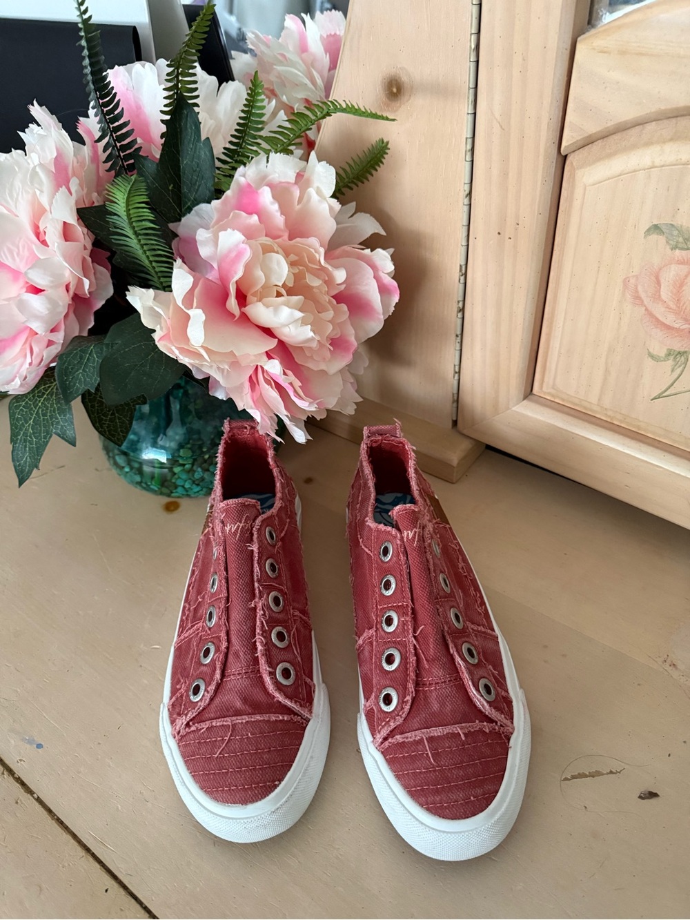 Blowfish Malibu Women’s Slip-On Canvas Sneakers in Baked Clay Smoke